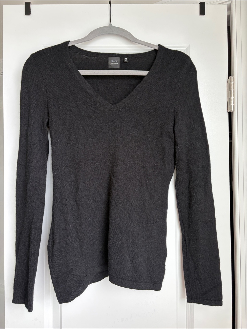 Saks Fifth Avenue Black Label Women's Black V-Neck Sweater